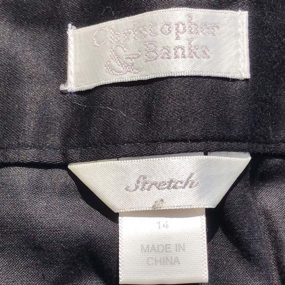 🚨B2G1 CHRISTOPHER & BANKS Black Silver Botton Down Swing Flare Midi Skirt - Picture 9 of 10